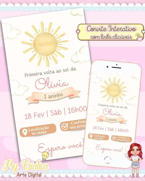 Convite Interativo Primeira Volta ao Sol