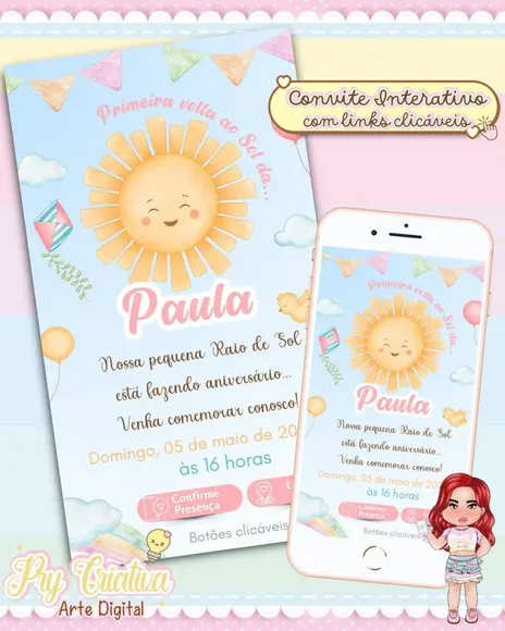 Convite Interativo Primeira Volta ao Sol