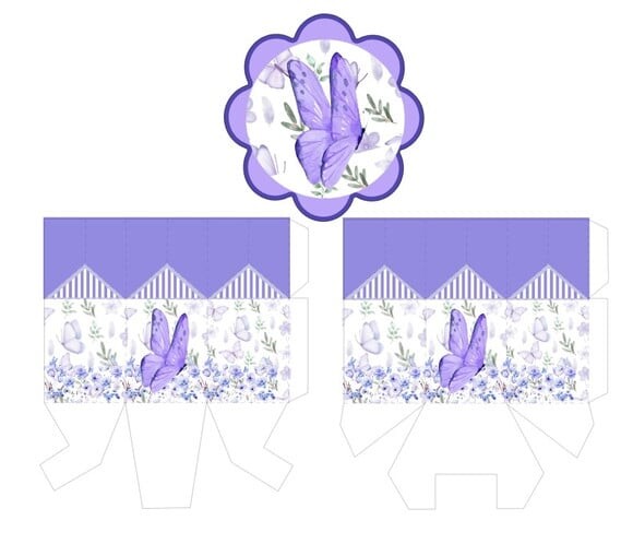 Arquivo Digital Centro de Mesa Borboletas Lilas sem Nome