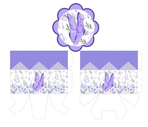 Arquivo Digital Centro de Mesa Borboletas Lilas sem Nome