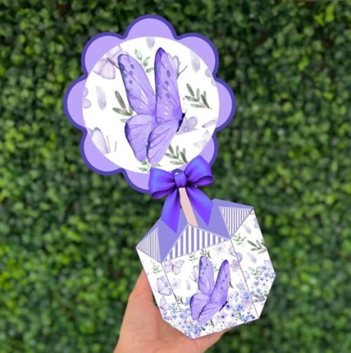 Arquivo Digital Centro de Mesa Borboletas Lilas sem Nome