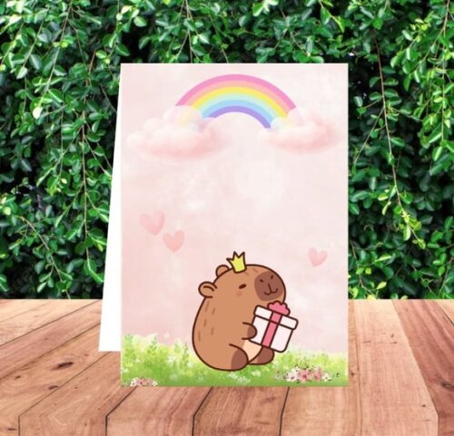 Arquivo Digital Plaquinha Capivara Cute Studio e pdf s/ Nome