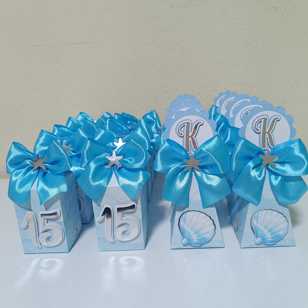 Kit Personalizados fundo do mar adulto kit festa oceano 20 caixas