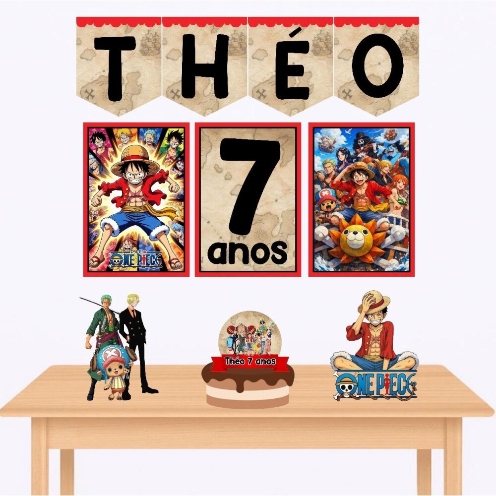 Kit só um bolinho One Piece kit festa one piece personalizado