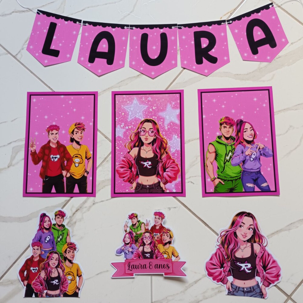 Kit só um bolinho grupo dos rosa kit festa dos rosa personalizad