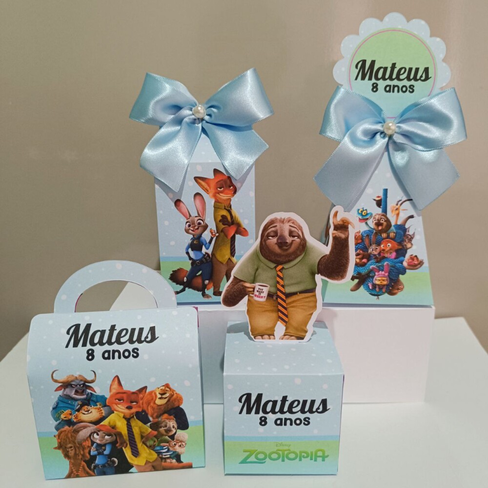 Kit Personalizados Zootopia kit festa filme Zootopia  20 caixas