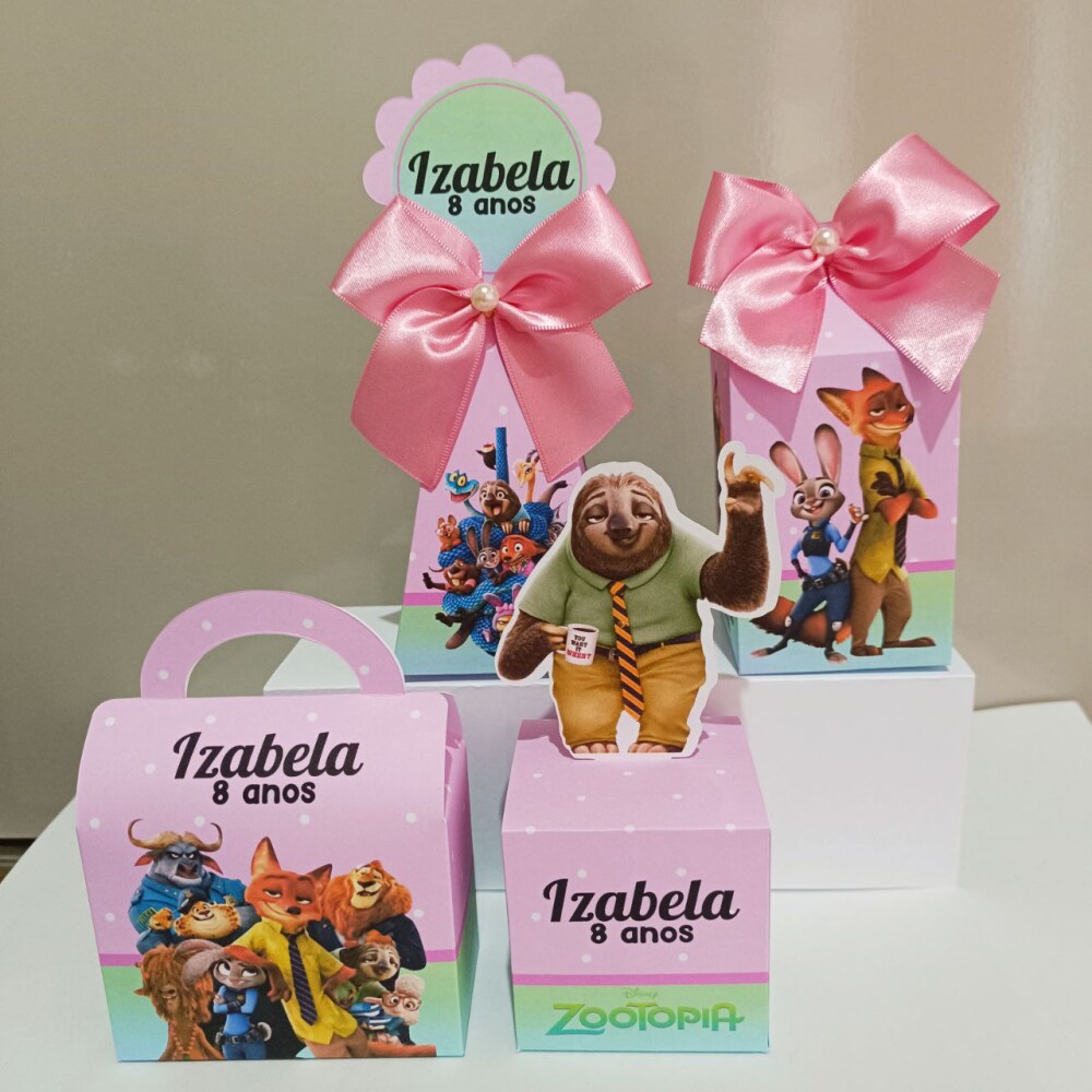 Kit Personalizados Zootopia kit festa filme Zootopia rosa 20 caix