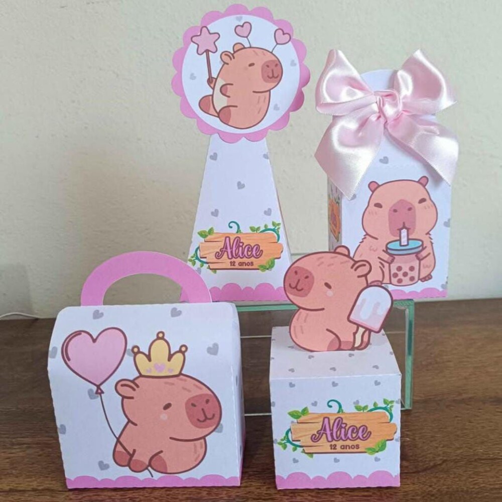Kit Personalizados capivara kit festa capivara 20 caixas