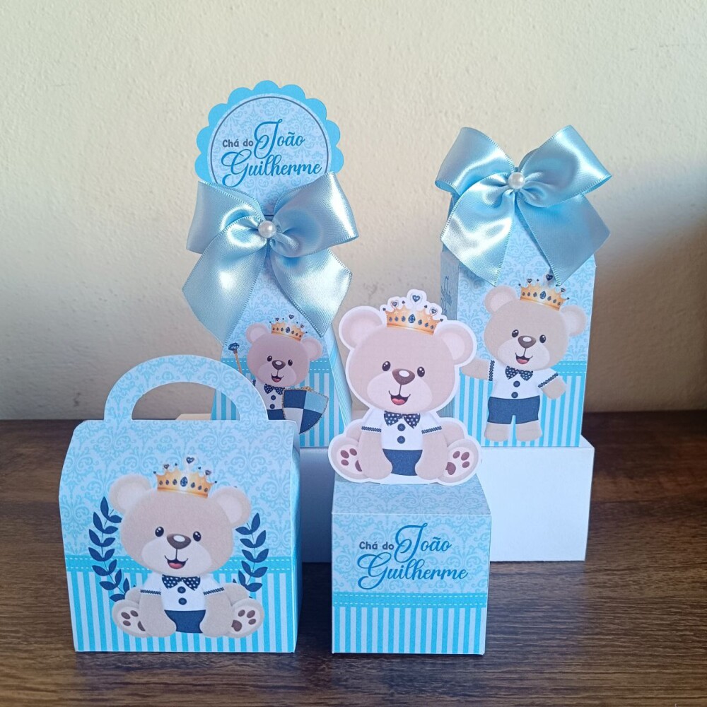 Kit Personalizados chá de bebê ursinho príncipe kit festa chá