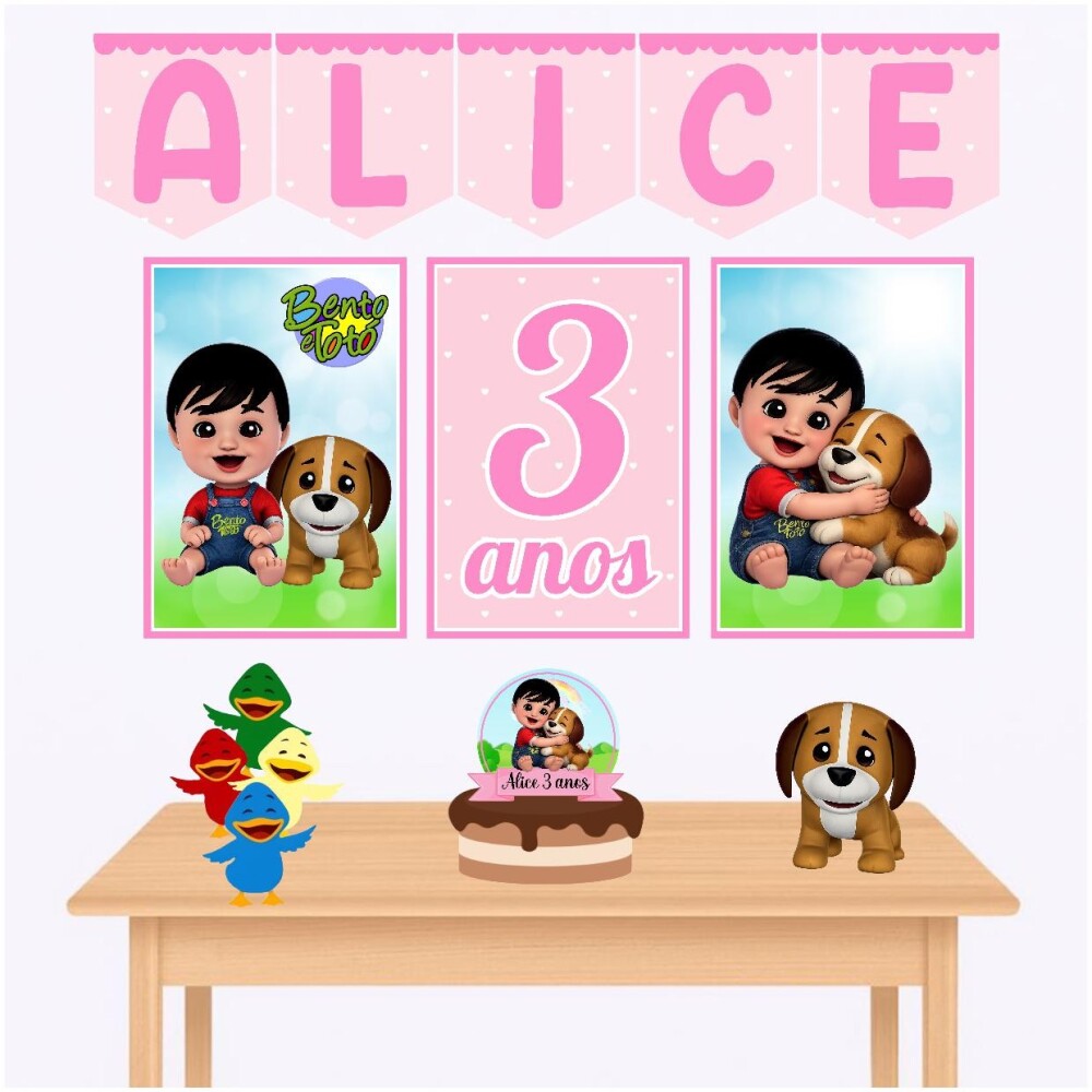 Kit só um bolinho bento e totó kit festa bento e totó rosa per