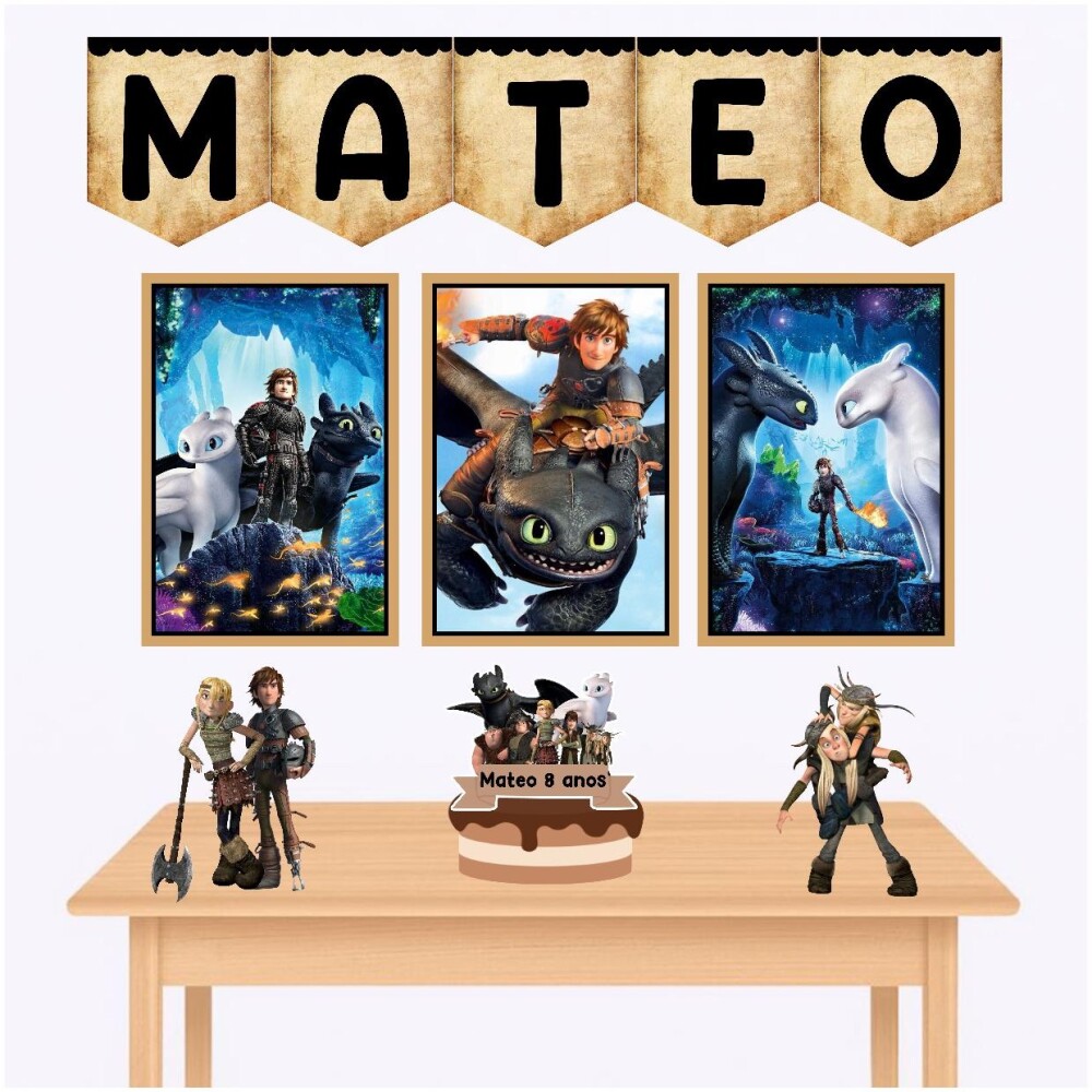Kit só um bolinho como treinar o seu dragão kit festa como trei