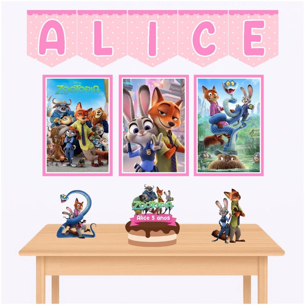 Kit só um bolinho zootopia kit festa zootopia menina personaliza