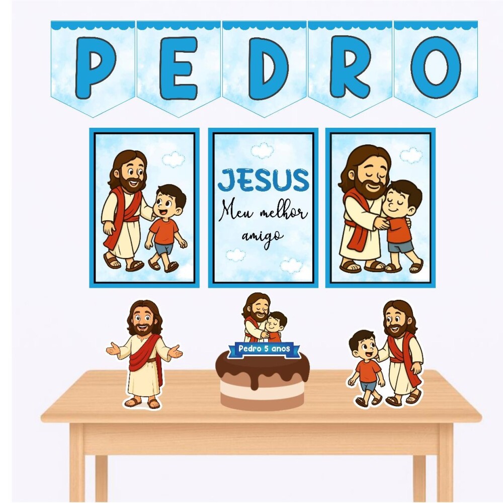 Kit só um bolinho Jesus kit festa Jesus personalizado