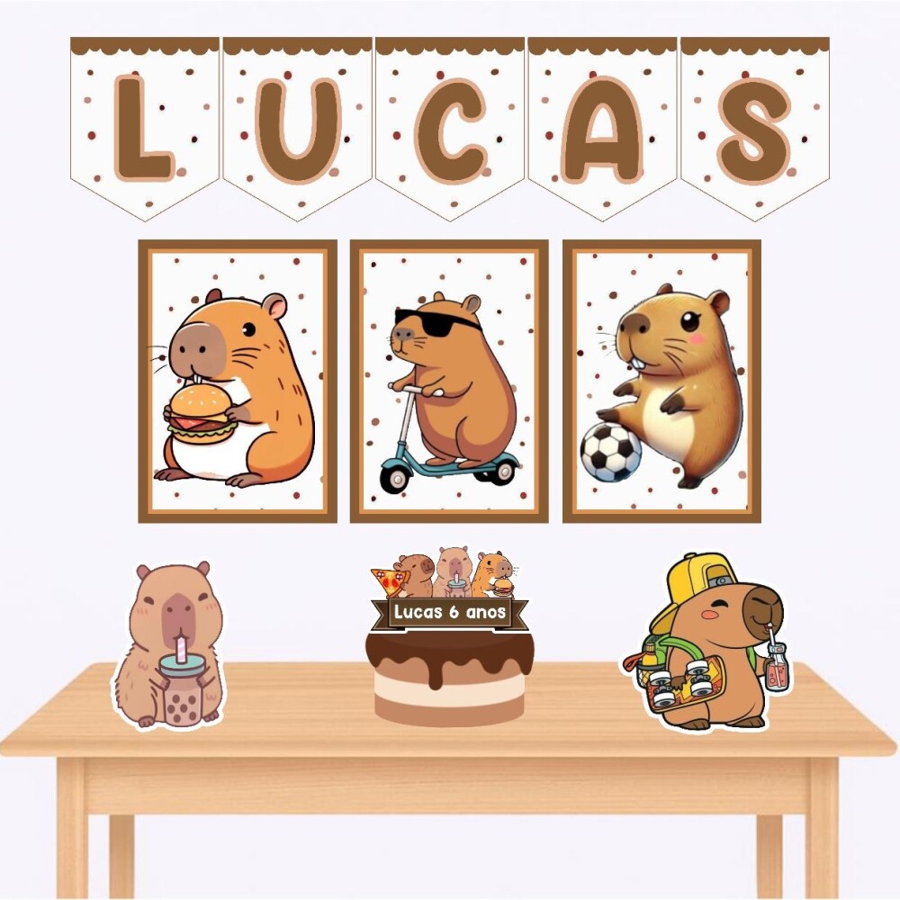 Kit só um bolinho capivara kit festa capivara menino personaliza