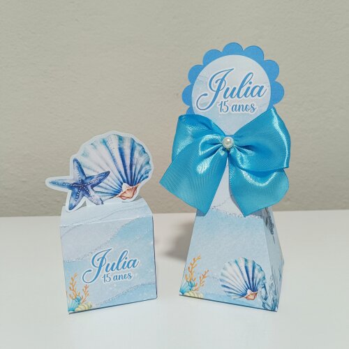 Kit Personalizados fundo do mar adulto kit festa oceano 20 caixas