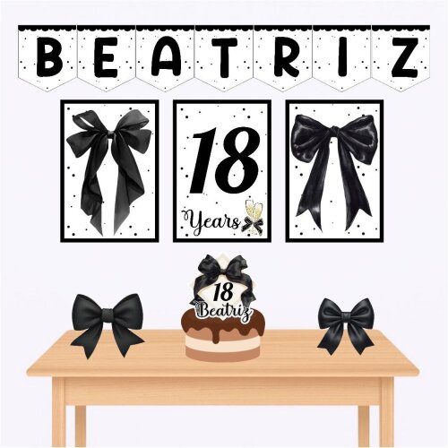 Kit só um bolinho laço preto kit festa laço preto personalizado