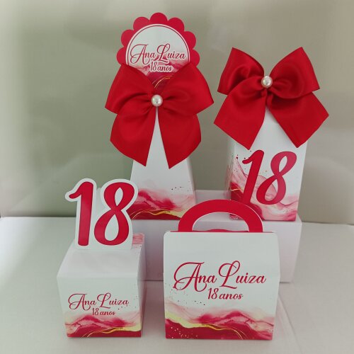 Kit Personalizados adulto vermelho kit festa adulto vermelho 20 caixas