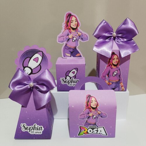 Kit Personalizados Ketlen dos rosa kit festa Katlen dos rosa 20 caixas
