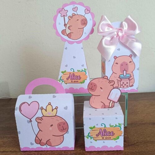 Kit Personalizados capivara kit festa capivara 20 caixas