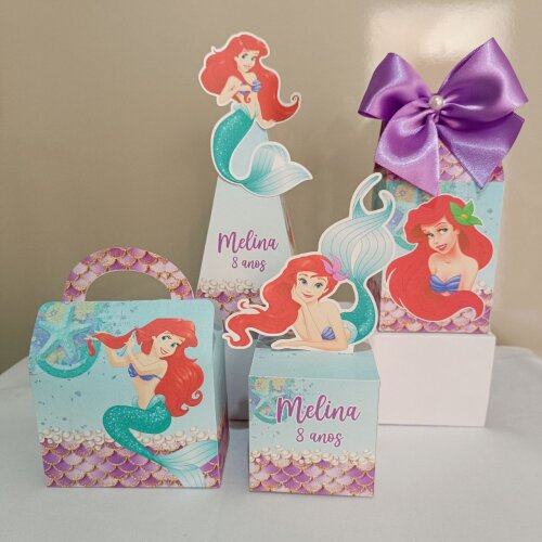 Kit Personalizados pequena sereia kit festa Ariel 20 caixas