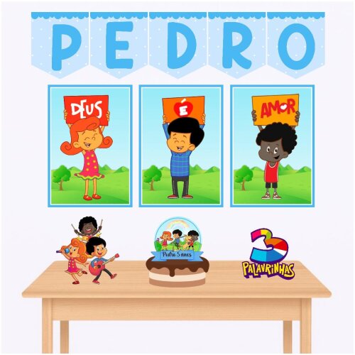 Kit só um bolinho três palavrinhas kit festa três palavrinhas personalizado