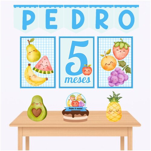 Kit só um bolinho frutinhas kit festa quitandinha kit mesversário frutinhas personalizado