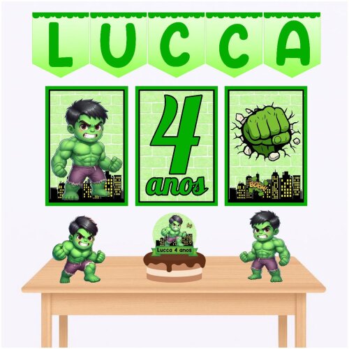 Kit só um bolinho hulk kit festa hulk baby kit mesversário hulk personalizado