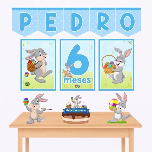 Kit só um bolinho páscoa kit festa coelhinho da páscoa kit mesversário personalizado