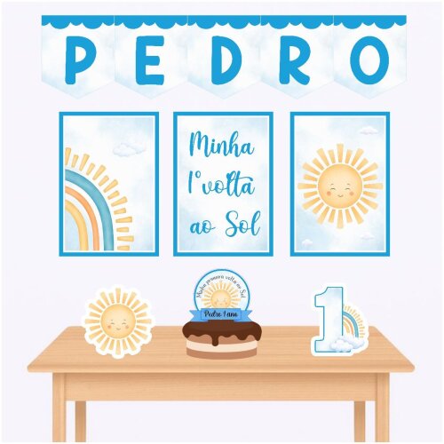Kit só um bolinho primeira volta ao sol kit festa volta ao sol personalizado