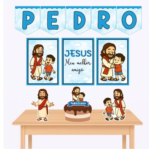 Kit só um bolinho Jesus kit festa Jesus personalizado