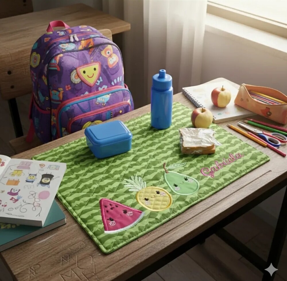 Jogo Americano Infantil Escolar Personalizado com Nome - 25x35cm