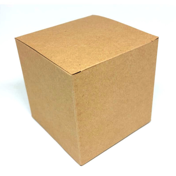 Caixinha para vela artesanal 9x9x9 cm em kraft natural 350g - 25 
