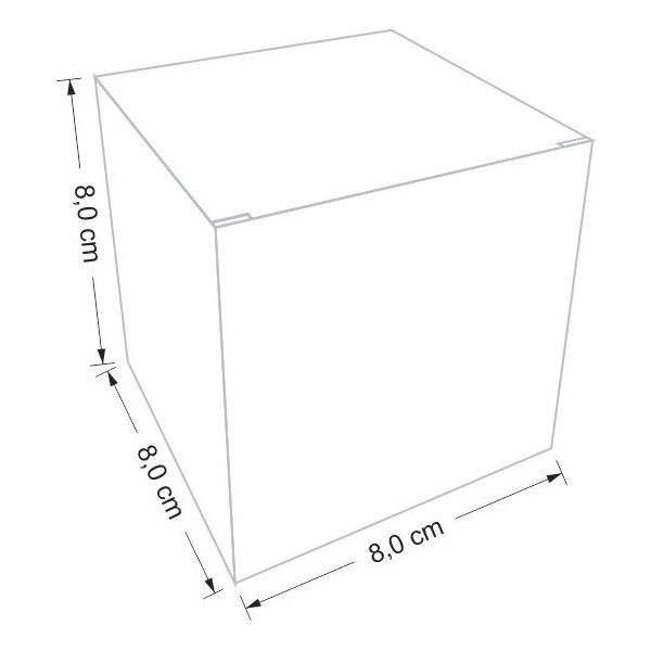 Caixinha para vela artesanal 8x8x8 cm em triplex branco 350g - 25