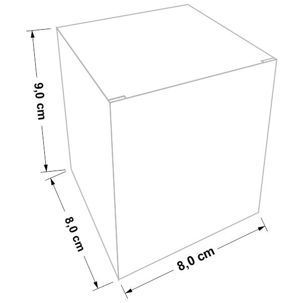 Caixinha para vela artesanal 8x8x9 cm em triplex branco 350g - 25