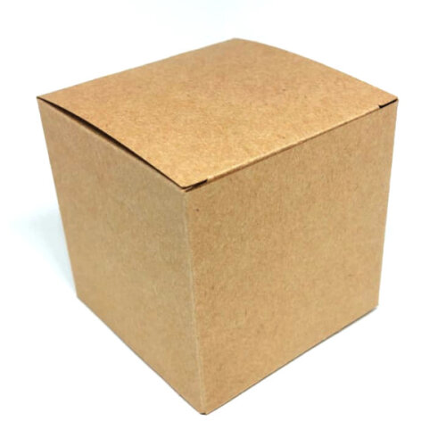 Caixinha para vela artesanal 8x8x8 cm em kraft natural 350g - 25 unidades