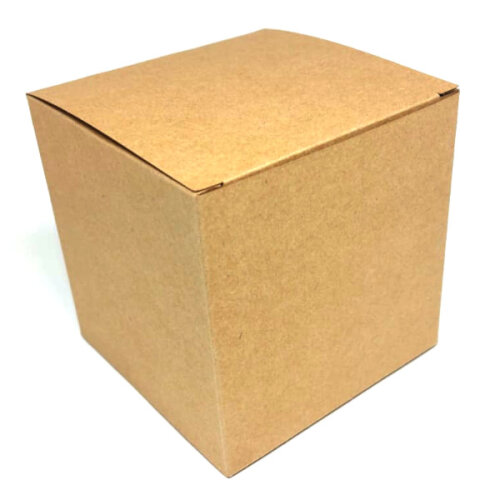 Caixinha para vela artesanal 10x10x10 cm em kraft natural 350g - 25 unidades