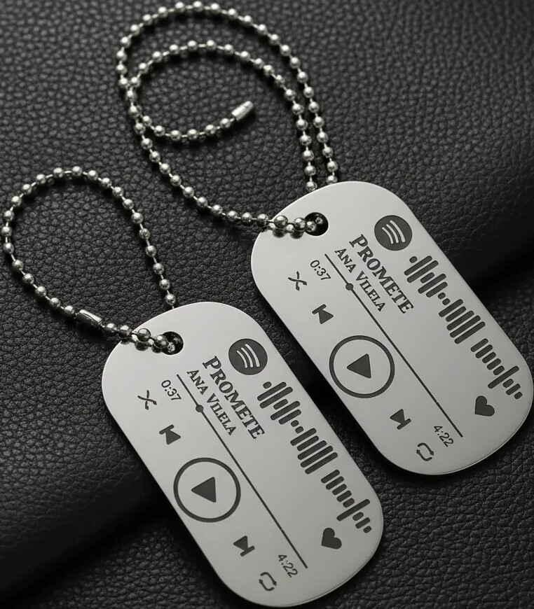Chaveiro Tag de Inox Personalizado Spotify