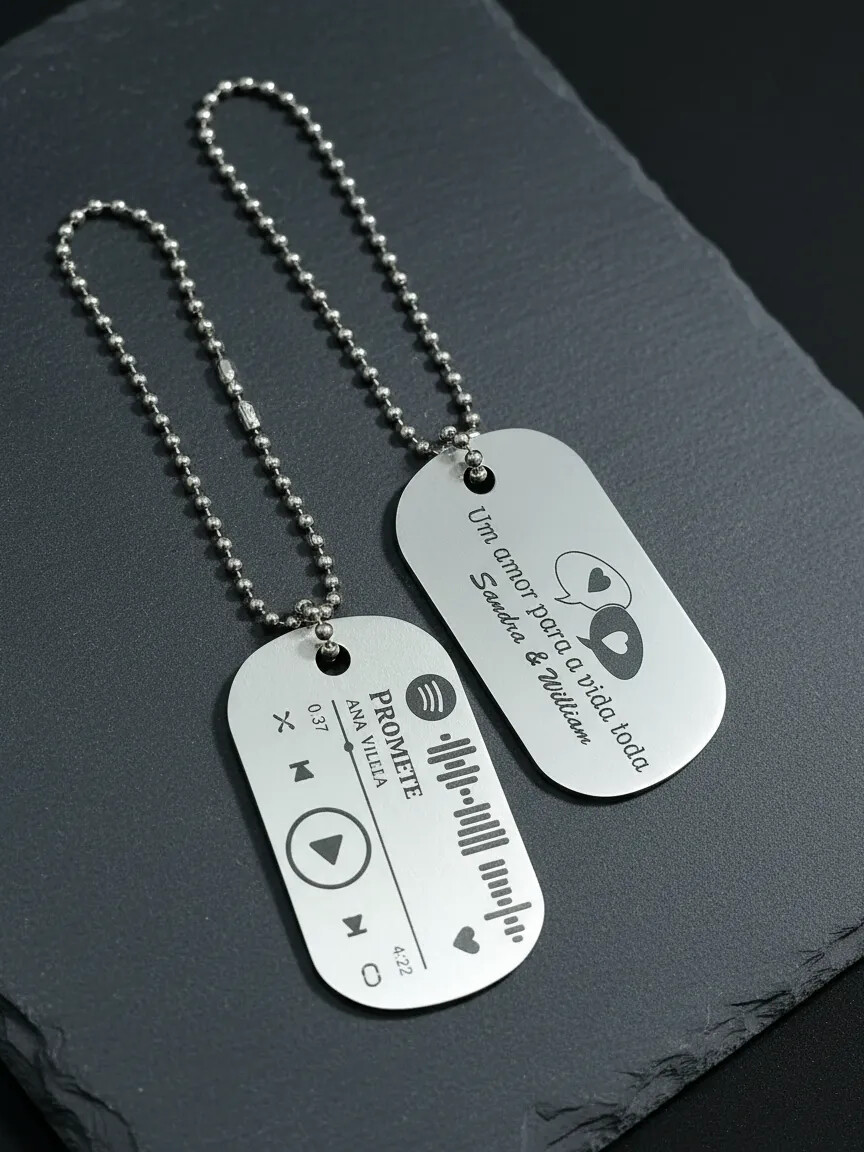 Chaveiro Tag de Inox Personalizado Spotify