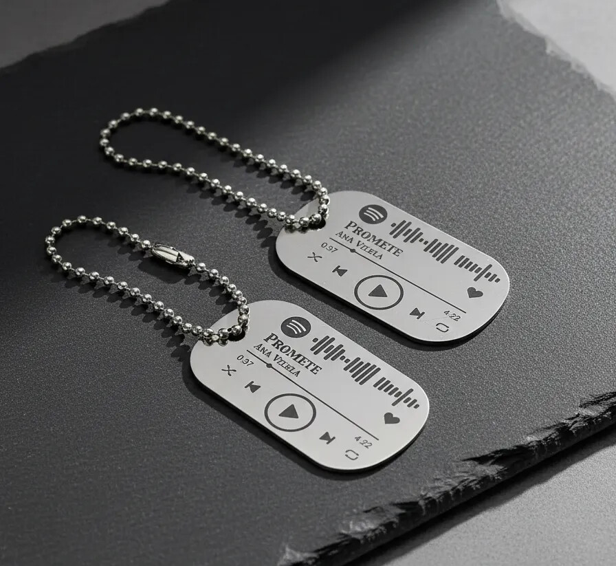 Chaveiro Tag de Inox Personalizado Spotify