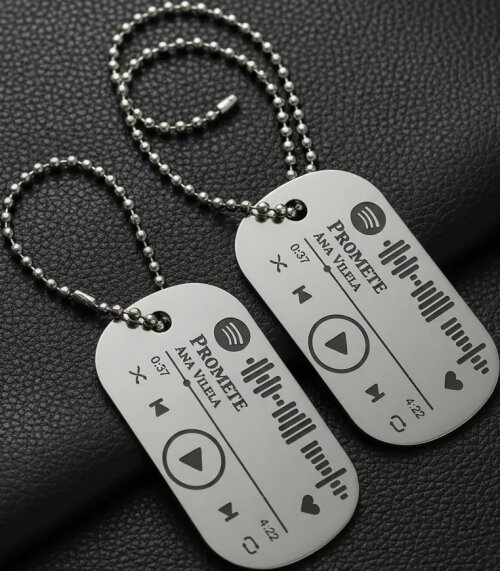 Chaveiro Tag de Inox Personalizado Spotify