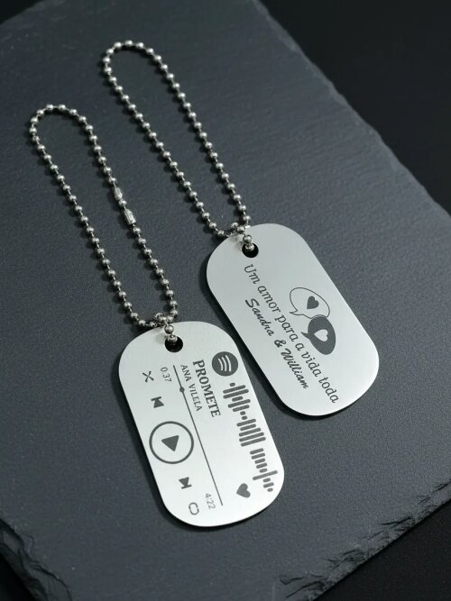 Chaveiro Tag de Inox Personalizado Spotify
