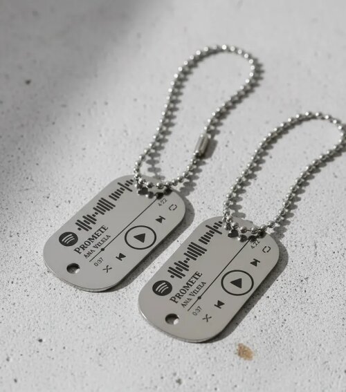 Chaveiro Tag de Inox Personalizado Spotify