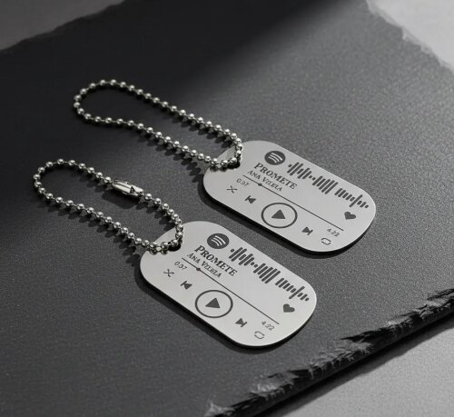 Chaveiro Tag de Inox Personalizado Spotify