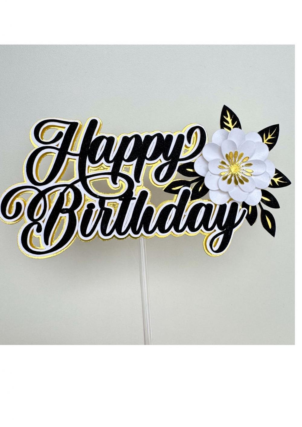 Arquivo de corte Topo de bolo Happy Birthday