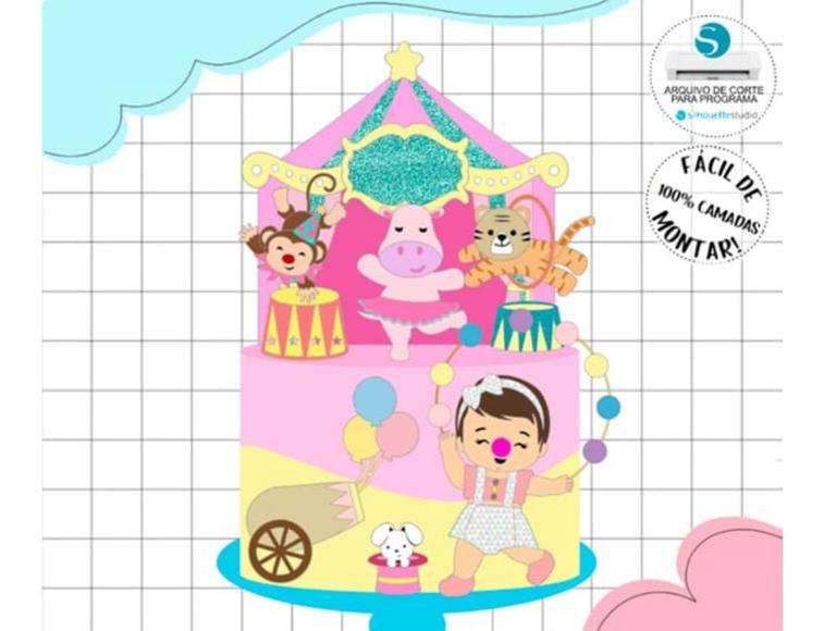 Arquivo de corte topo de bolo Circo