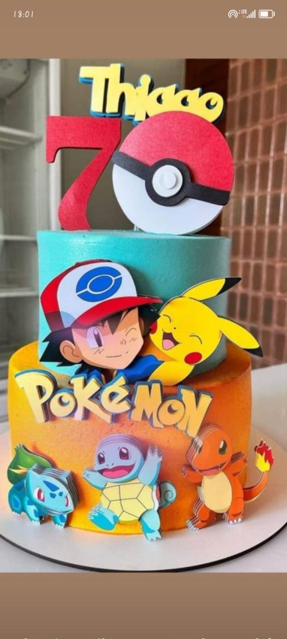 Arquivo de corte Topo de bolo Homem Pokemon