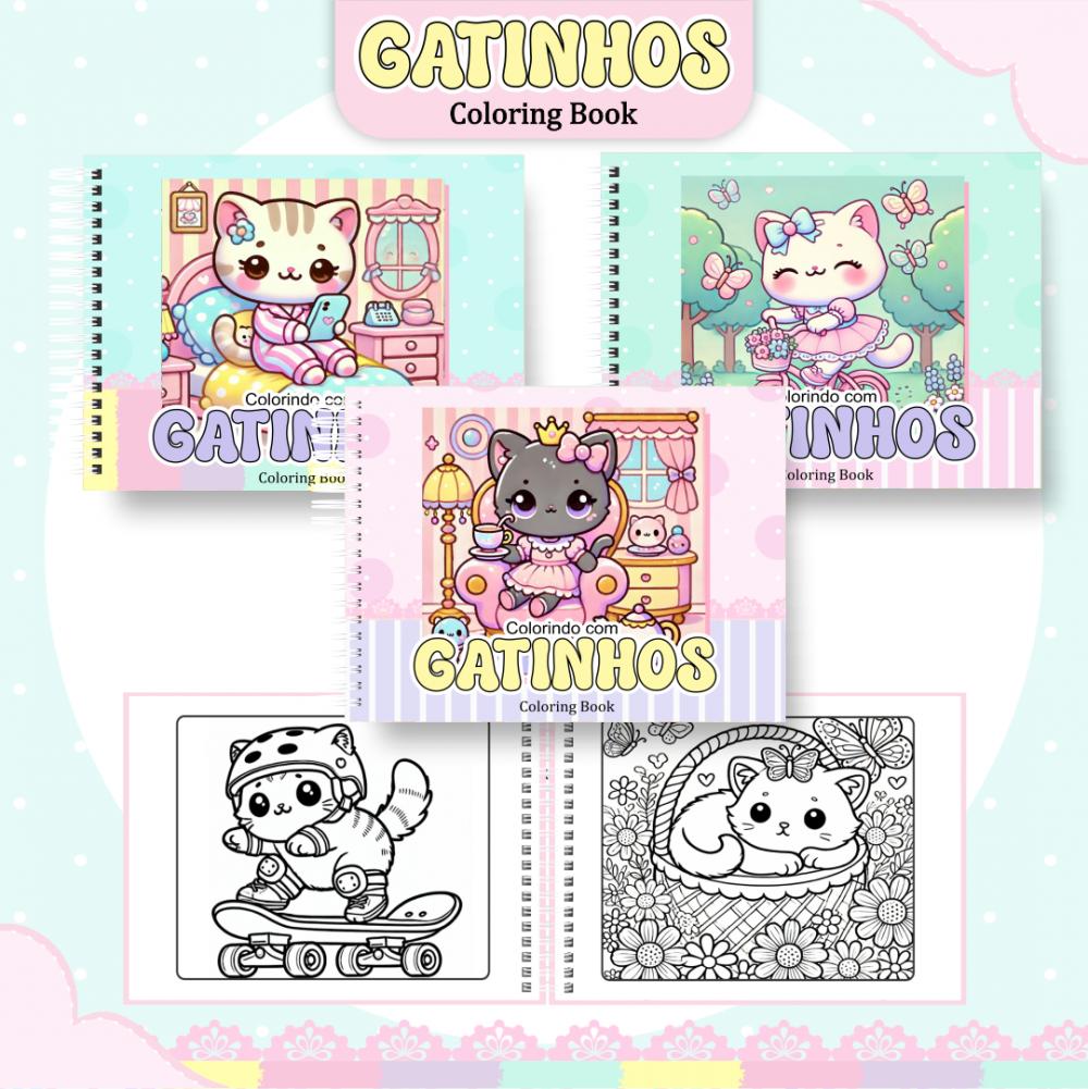Arquivo Digital Livro Colorir Gatinhos