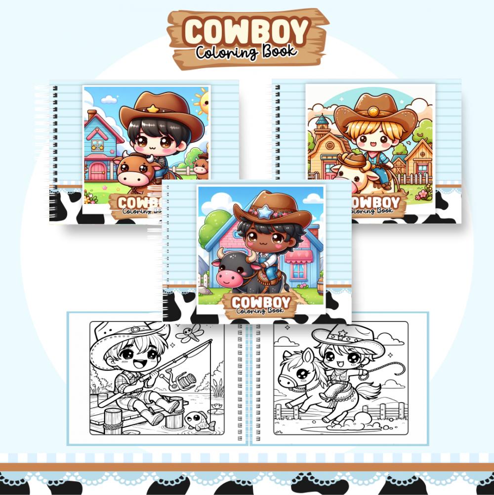 Arquivo Digital Livro Colorir Cowboy