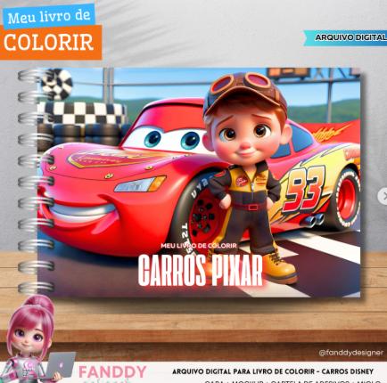 Arquivo Digital Livro Colorir Carros