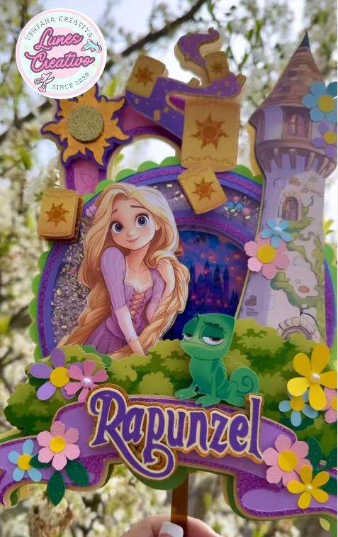 Arquivo de corte topo de bolo Rapunzel